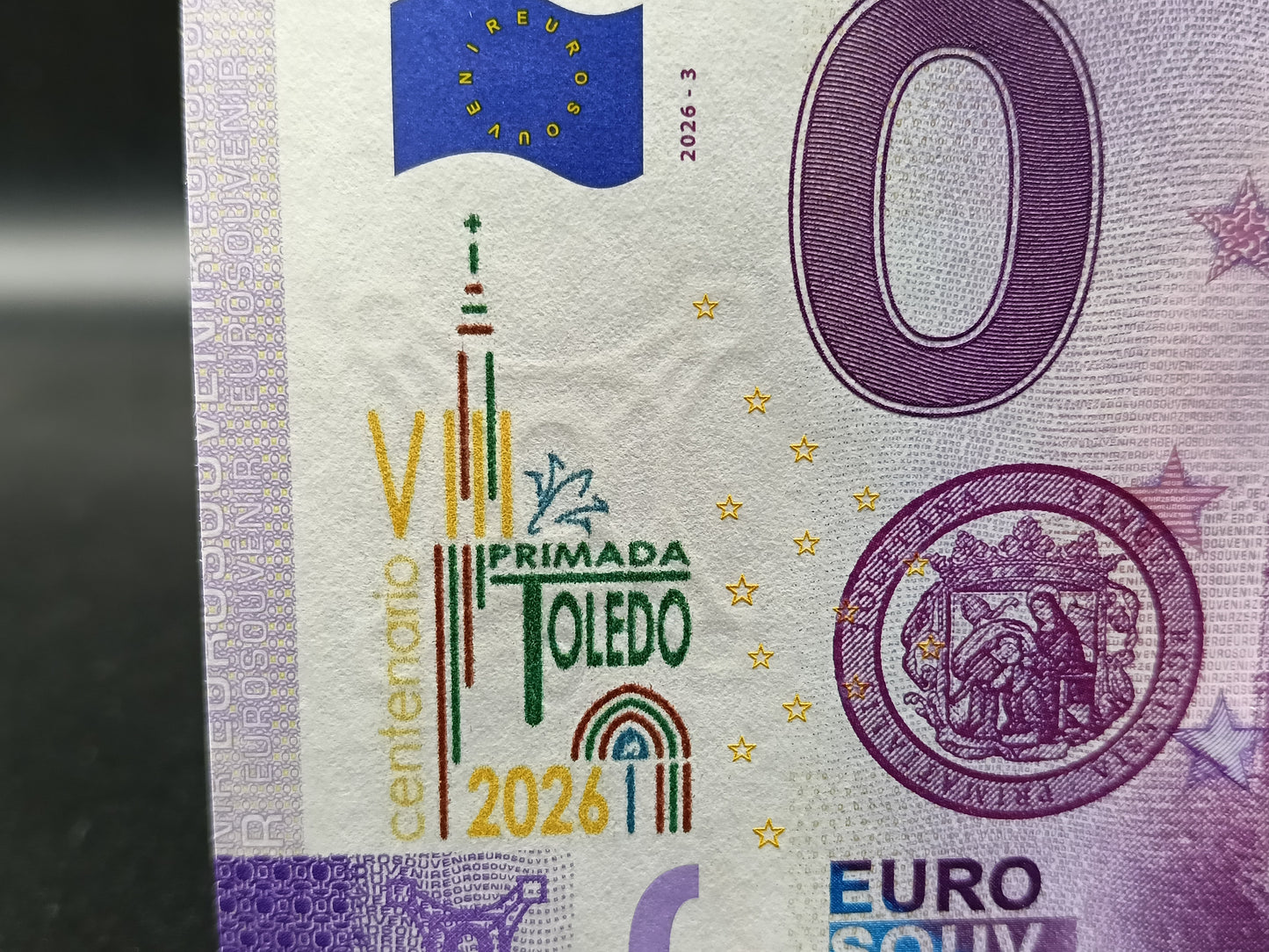 Billete Euro Souvenir VIII CENTENARIO CATEDRAL DE TOLEDO SELLADO