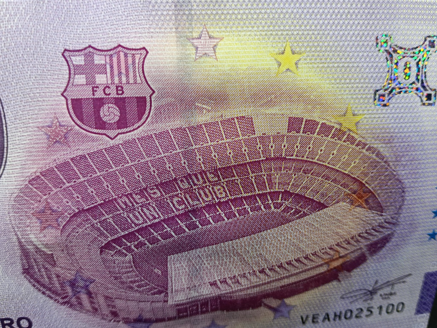 Edición 2026. Billete Euro Souvenir - SPOTIFY CAMP NOU 2026.2 plata