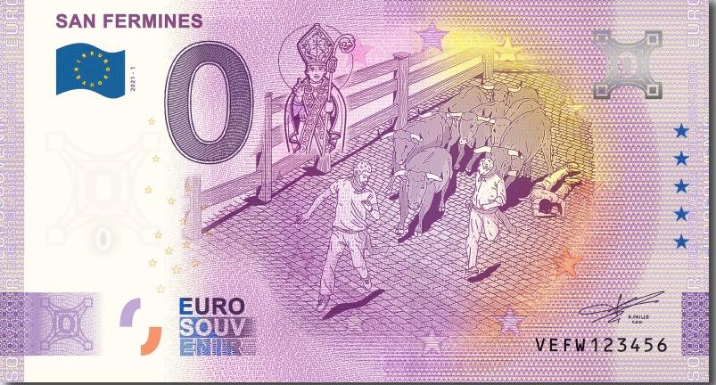 Billete Euro Souvenir - SAN FERMINES 2021.1