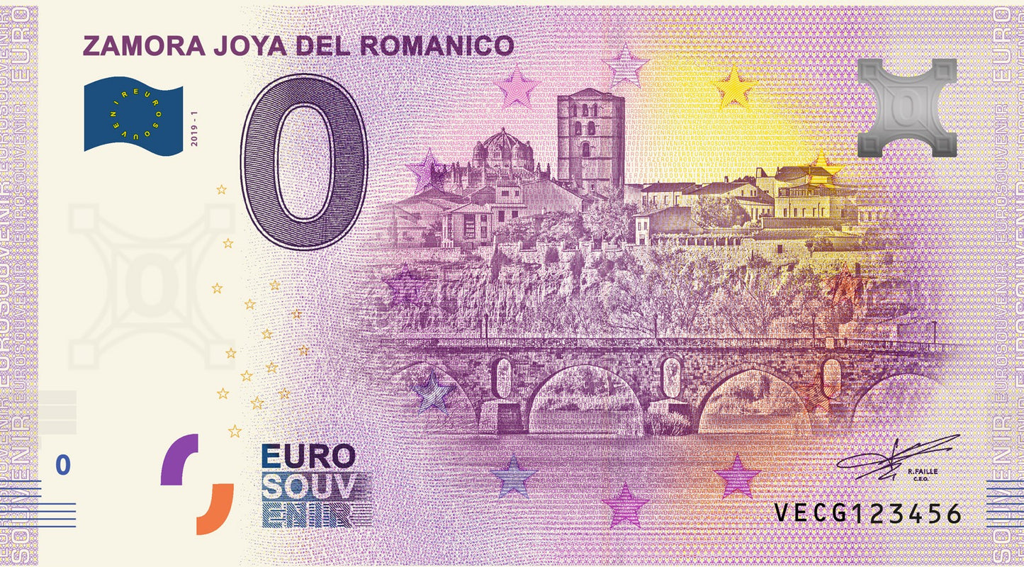 Billete Euro Souvenir - ZAMORA CIUDAD DEL ROMÁNICO 2019