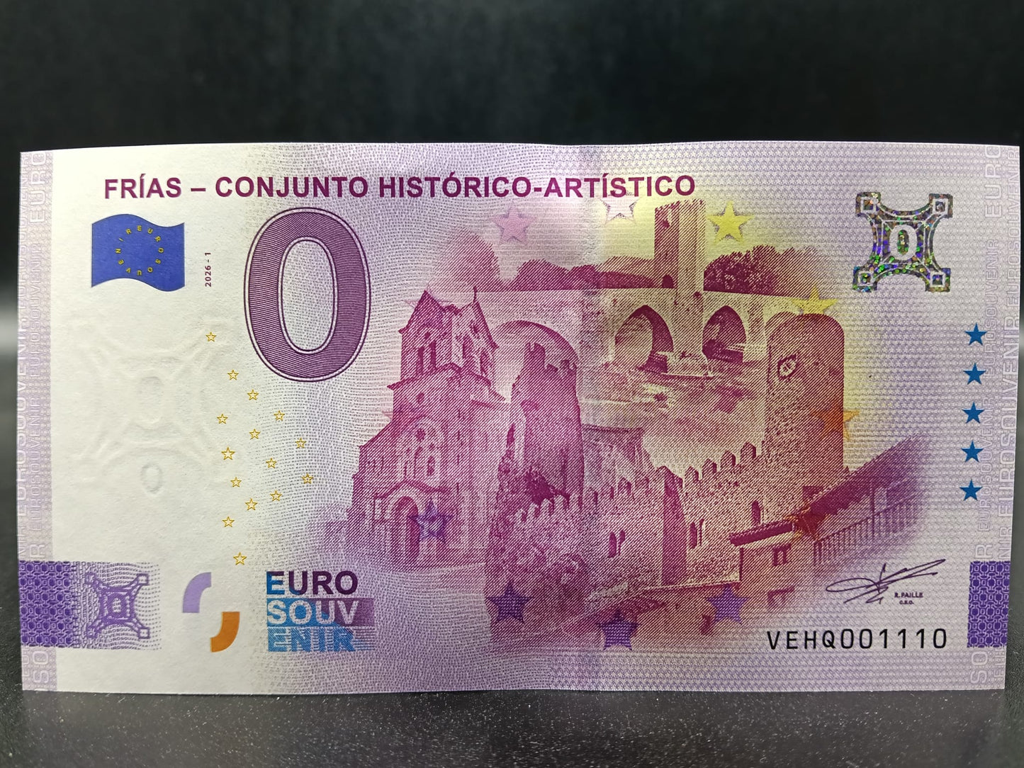 Edición 2026 Billete Euro Souvenir - FRIAS CONJUNTO HISTÓRICO-ARTÍSTICO versión PLATA