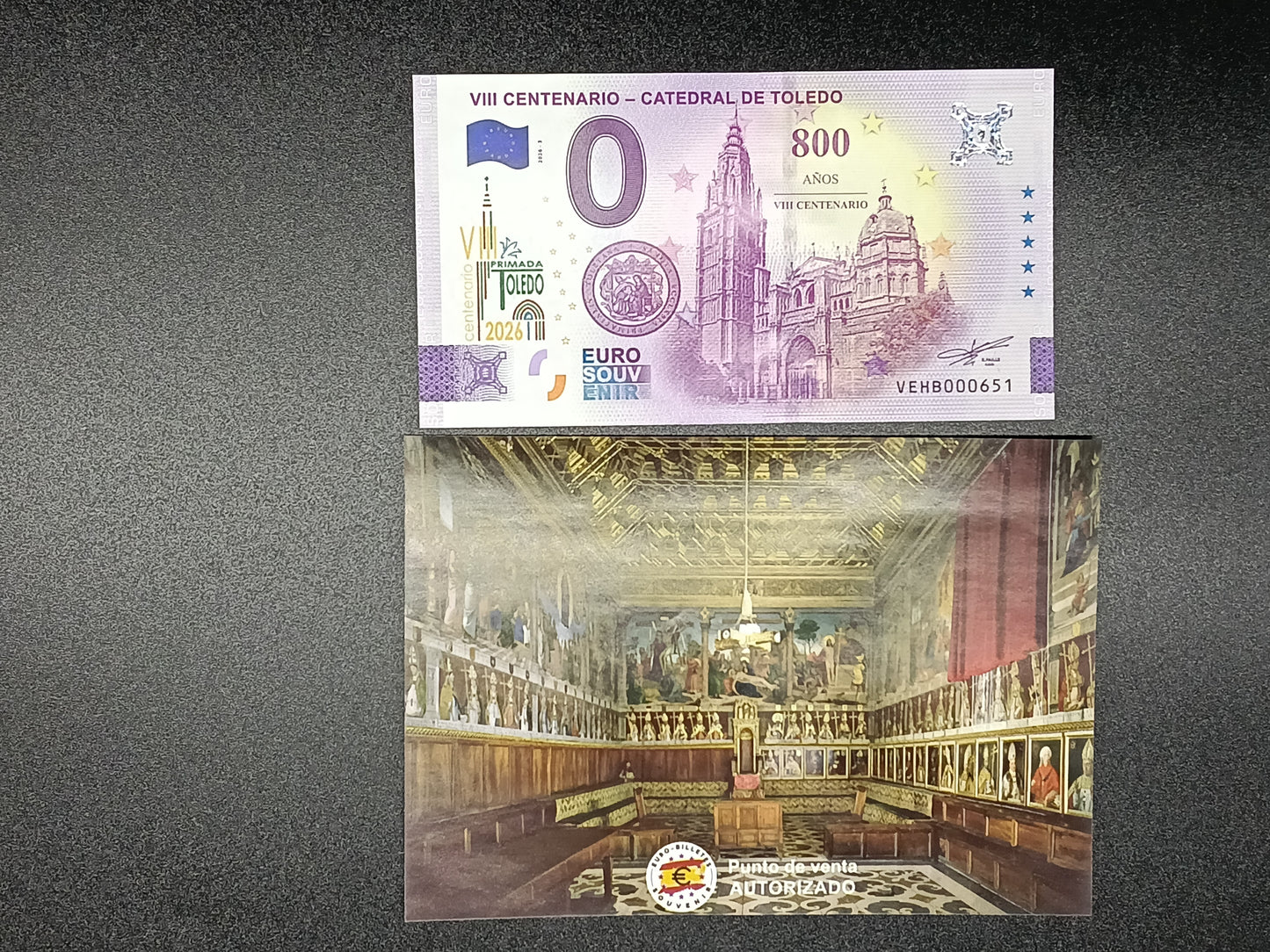 Billete Euro Souvenir VIII CENTENARIO CATEDRAL DE TOLEDO SELLADO