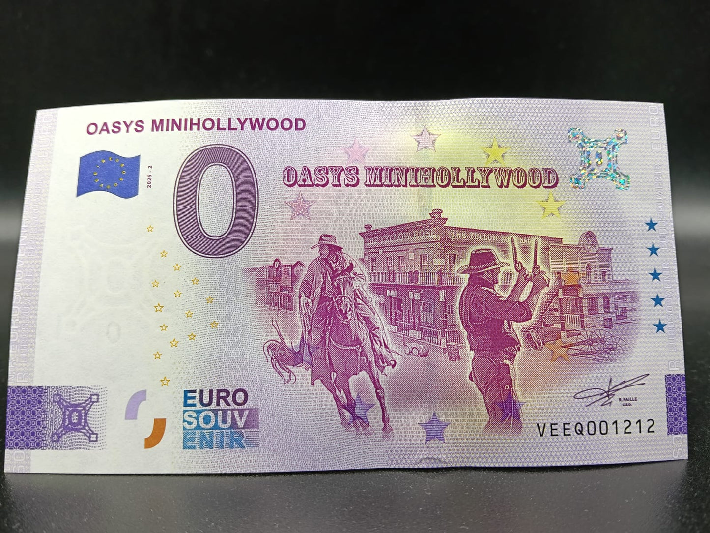 Edición 2025 Billete Euro Souvenir OASYS MINIHOLLYWOOD OESTE