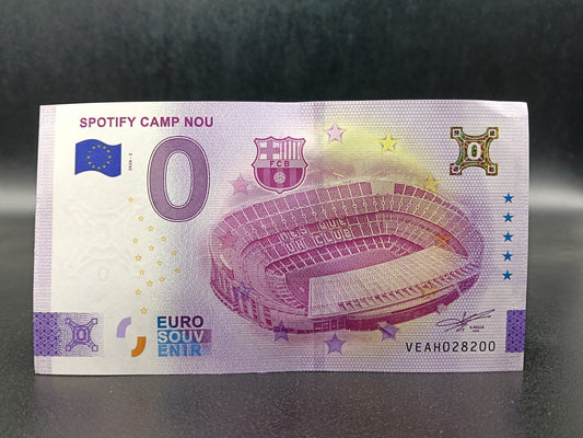 Edición 2026. Billete Euro Souvenir  -  SPOTIFY CAMP NOU 2026.2 oro