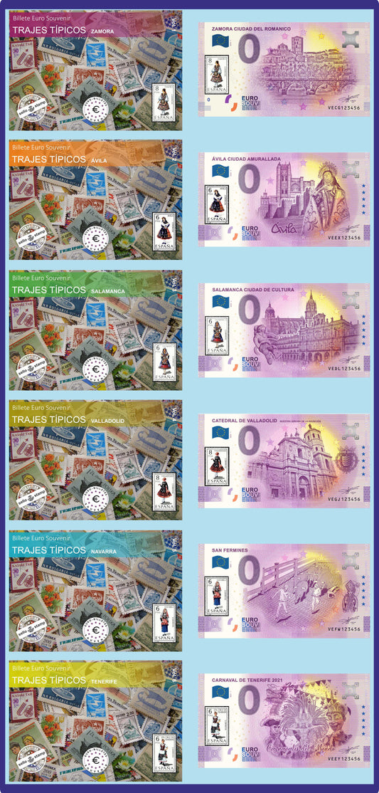 Collector's pack serie Trajes Regionales, 6 billetes misma terminación