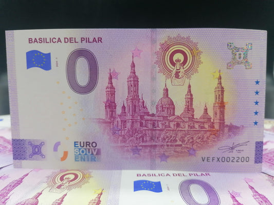 Billete Euro Souvenir BASILICA DEL PILAR 2024