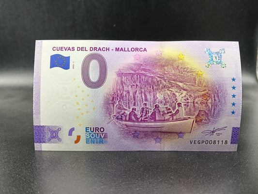 Billete Euro Souvenir Edición 2023 Cuevas del Drach 2023.1