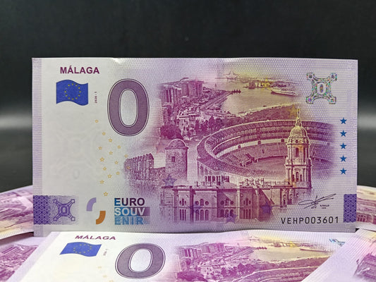 Billete Euro Souvenir MÁLAGA 2026 plata