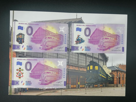 Collector's pack serie Museo Ferrocarril 2024 3 billetes