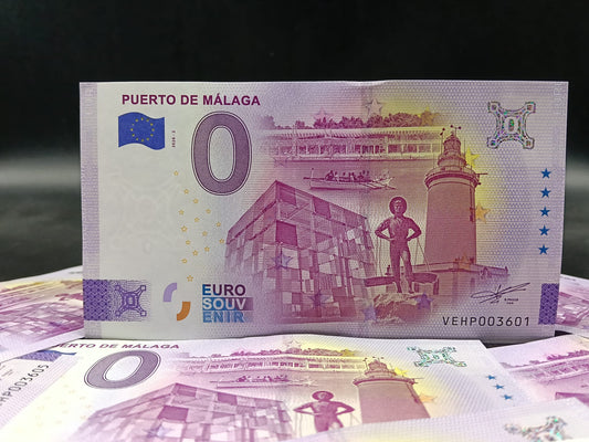 Billete Euro Souvenir PUERTO DE MÁLAGA 2026 plata
