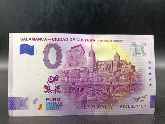Edición 2026. Billete Euro Souvenir - Salamanca ciudad cultura- casa de las conchas plata 2026-6