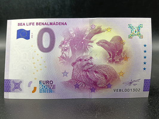 Edición 2026. Billete Euro Souvenir - Sealife Nutrias plata 2026-6